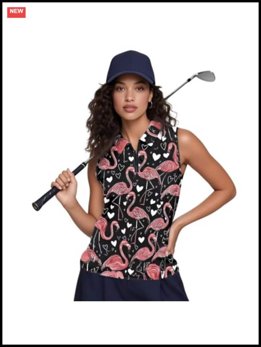 Women's Sleeveless Golf Polo Quick Dry 1/4 Zip Athletic Tank Top
